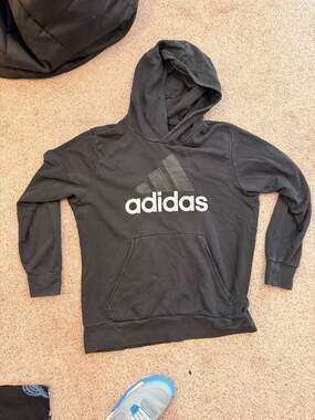Adidas Black Logo Pullover Hoodie